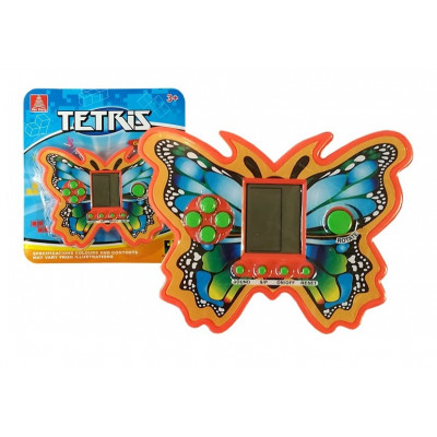 Elektronická hra Tetris v tvare motýľa - oranžová 